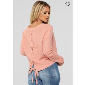 Fashionova lace up back sweater